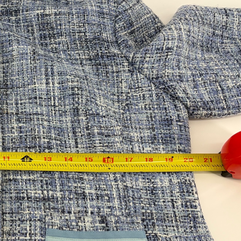 Crazy Horse Liz Claiborne Blue Tweed Blazer Women Size XLP - Picture 9 of 10